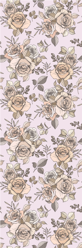 Alfombra vinílica dormitorio fondo de rosas shabby chic - TenVinilo