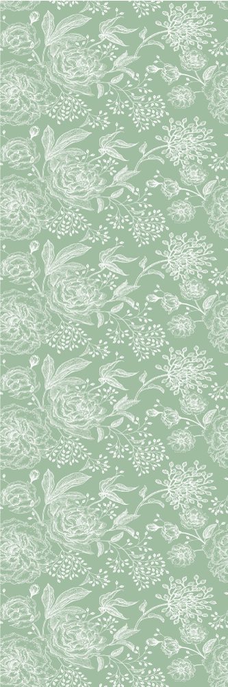 Alfombra vinílica dormitorio estilo floral verde - TenVinilo
