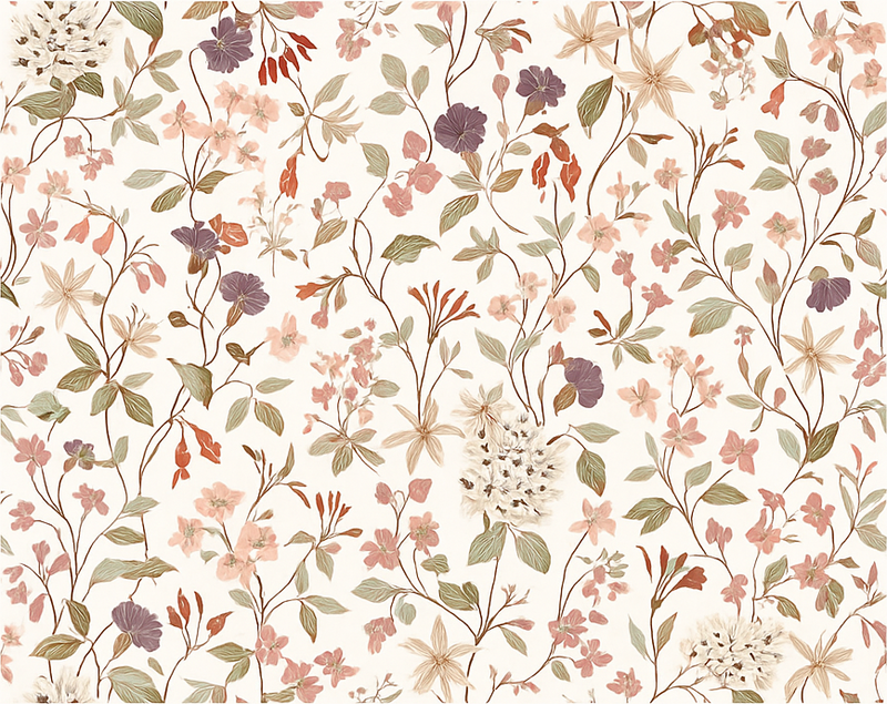 Alfombra vinílica dormitorio diseño flores rosas - TenVinilo