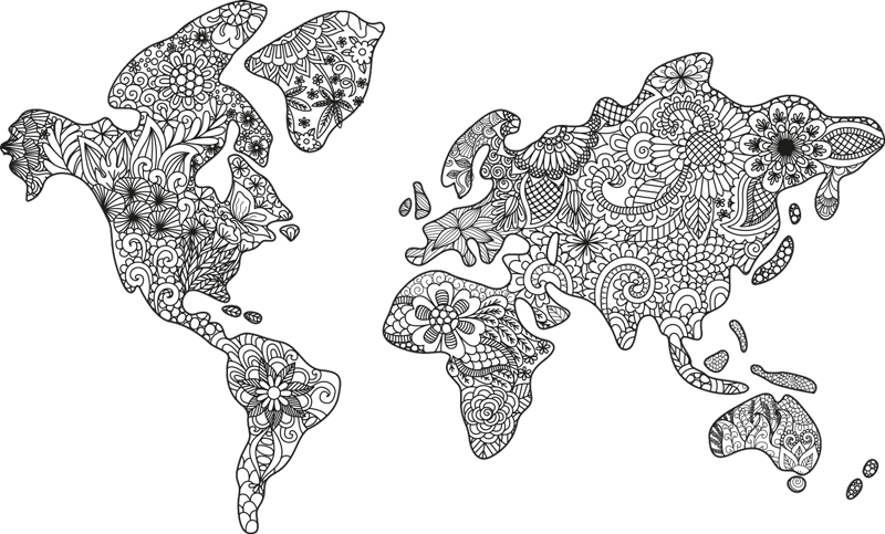 Alfombra vinílica dormitorio mapa de mandala - TenVinilo