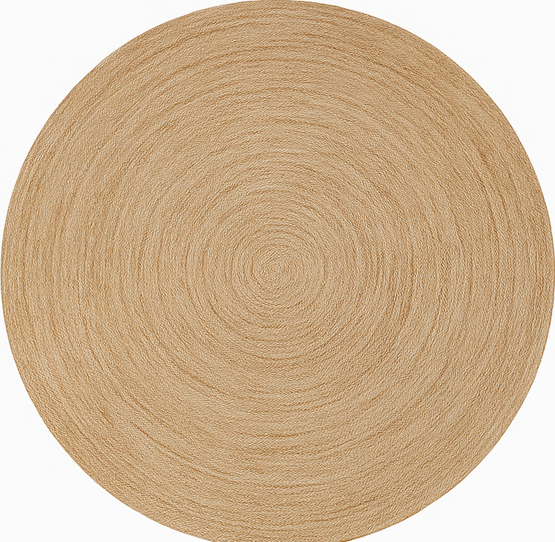 Alfombra redonda yute color beige claro - TenVinilo