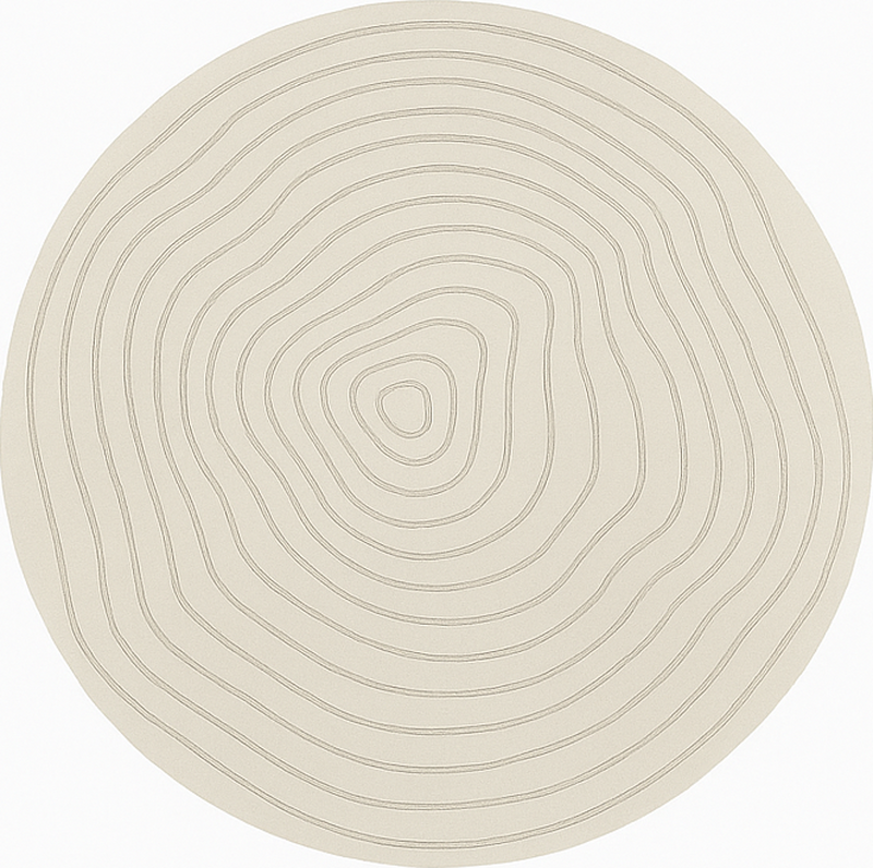 Alfombra redonda yute círculo moderno crema - TenVinilo