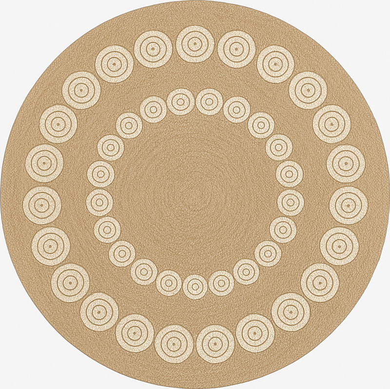 Alfombra redonda yute mandala tejido beige - TenVinilo