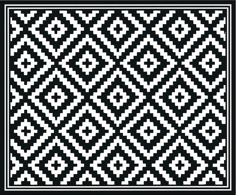 Alfombra exterior pvc abstracto en blanco y negro - TenVinilo