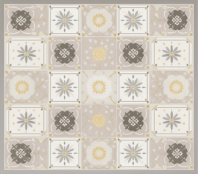 Alfombra exterior pvc diseño mosaico claro - TenVinilo