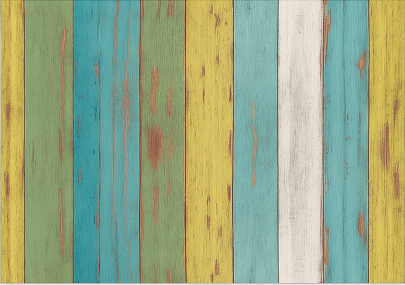 Alfombra exterior pvc efecto madera lavada colorida - TenVinilo