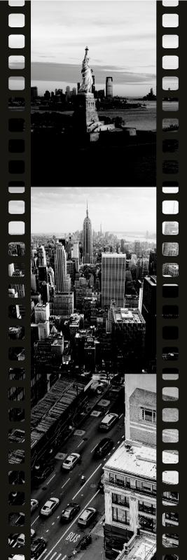 Alfombra vinílica dormitorio collage de fotos nyc - TenVinilo