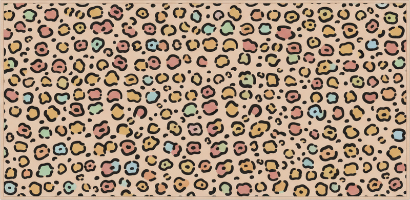 Alfombra vinílica dormitorio leopardo pastel colorido - TenVinilo