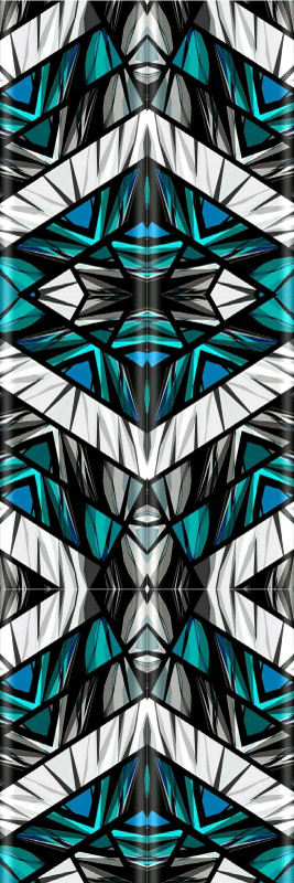 Alfombra vinílica dormitorio graffiti negro, azul y blanco - TenVinilo