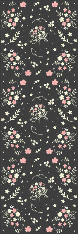 Alfombra vinílica dormitorio fondo gris con rosa claro - TenVinilo