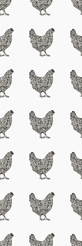 Alfombra vinílica dormitorio patrón gallina negra - TenVinilo