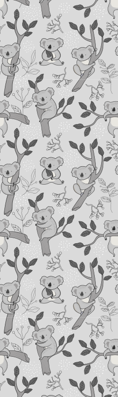Alfombra vinílica dormitorio patrón koala gris - TenVinilo