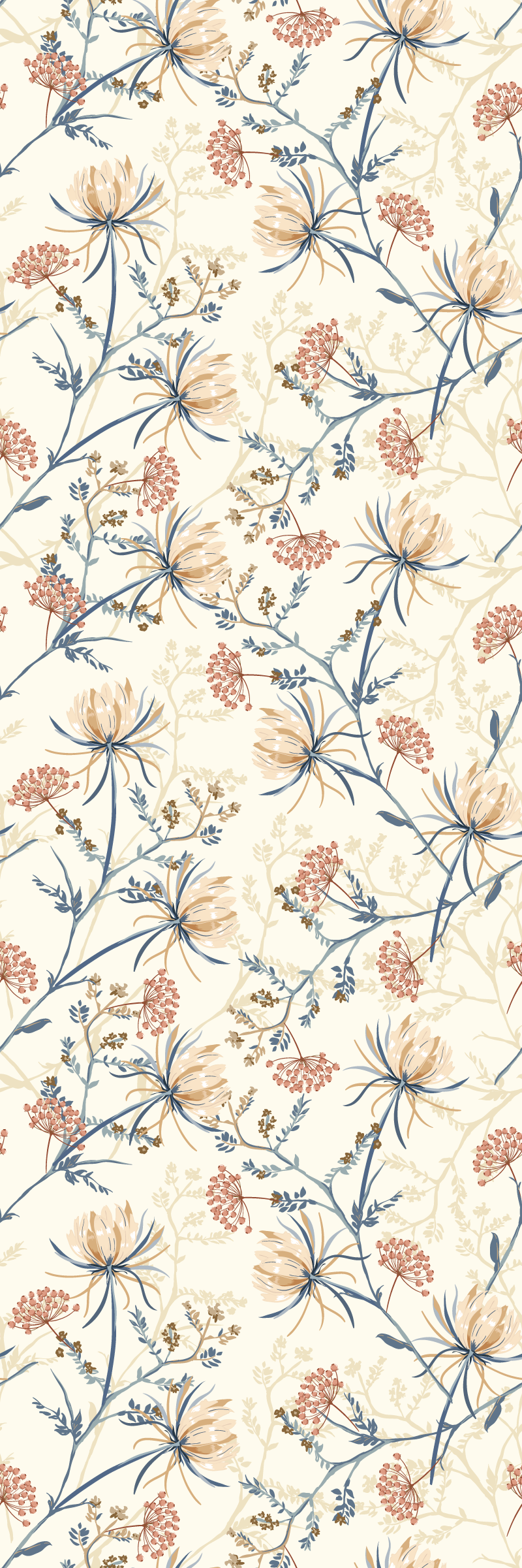 Alfombra vinílica naturaleza estampado floral vintage - TenVinilo