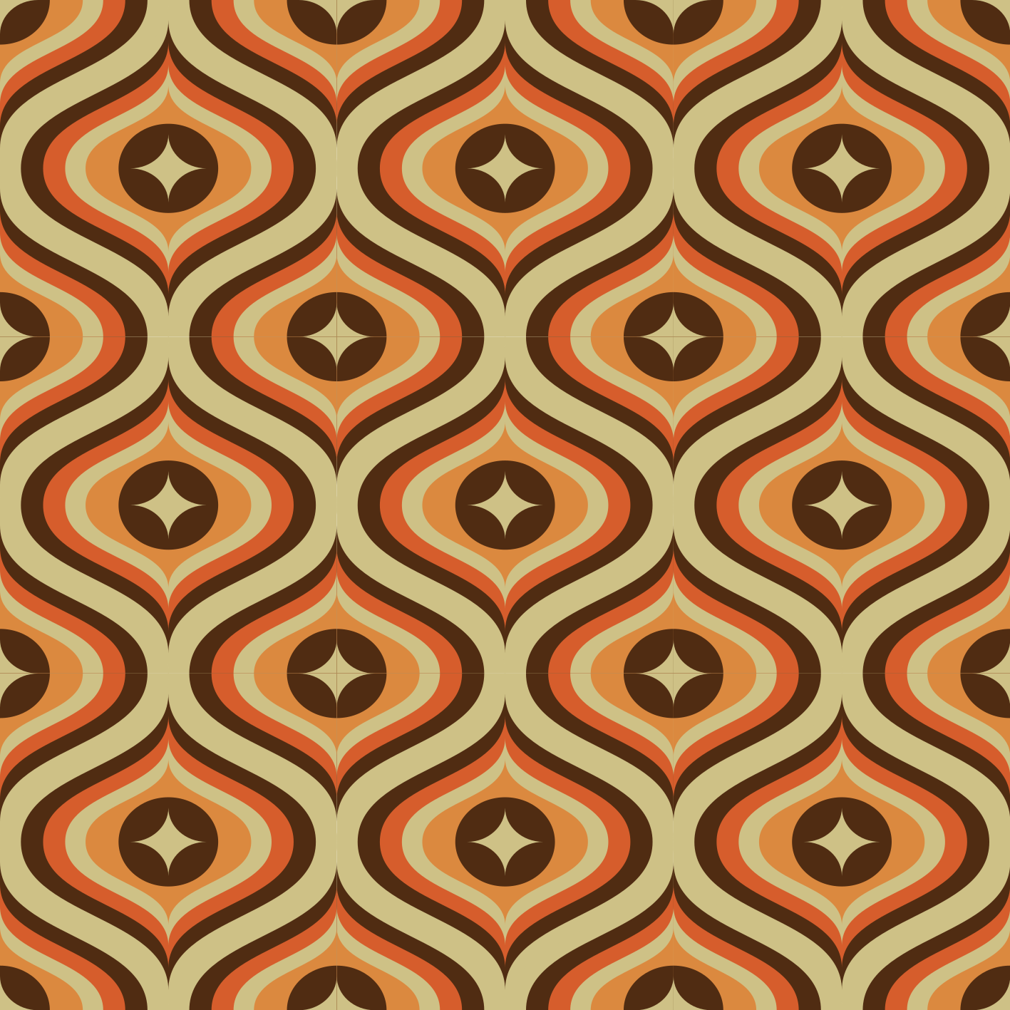 Alfombra vinílica vintage naranja y marrón - TenVinilo