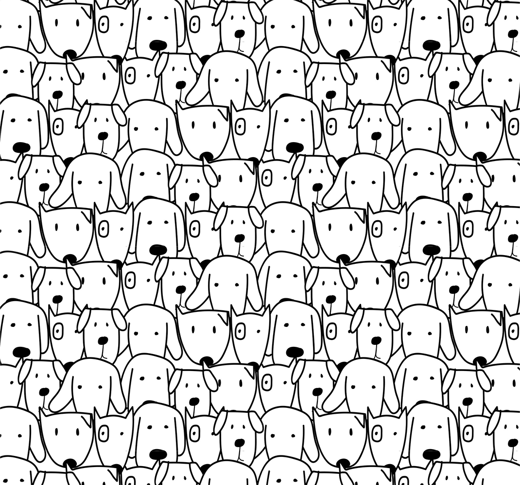 Alfombra vinílica animales patrón de perritos adorables - TenVinilo