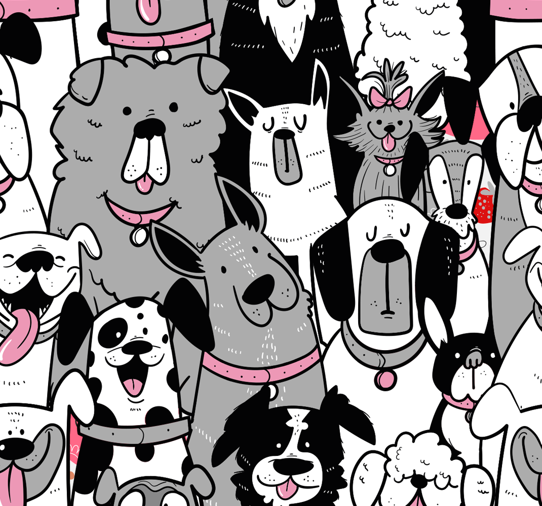 Alfombra vinílica animales contornos de perros - TenVinilo