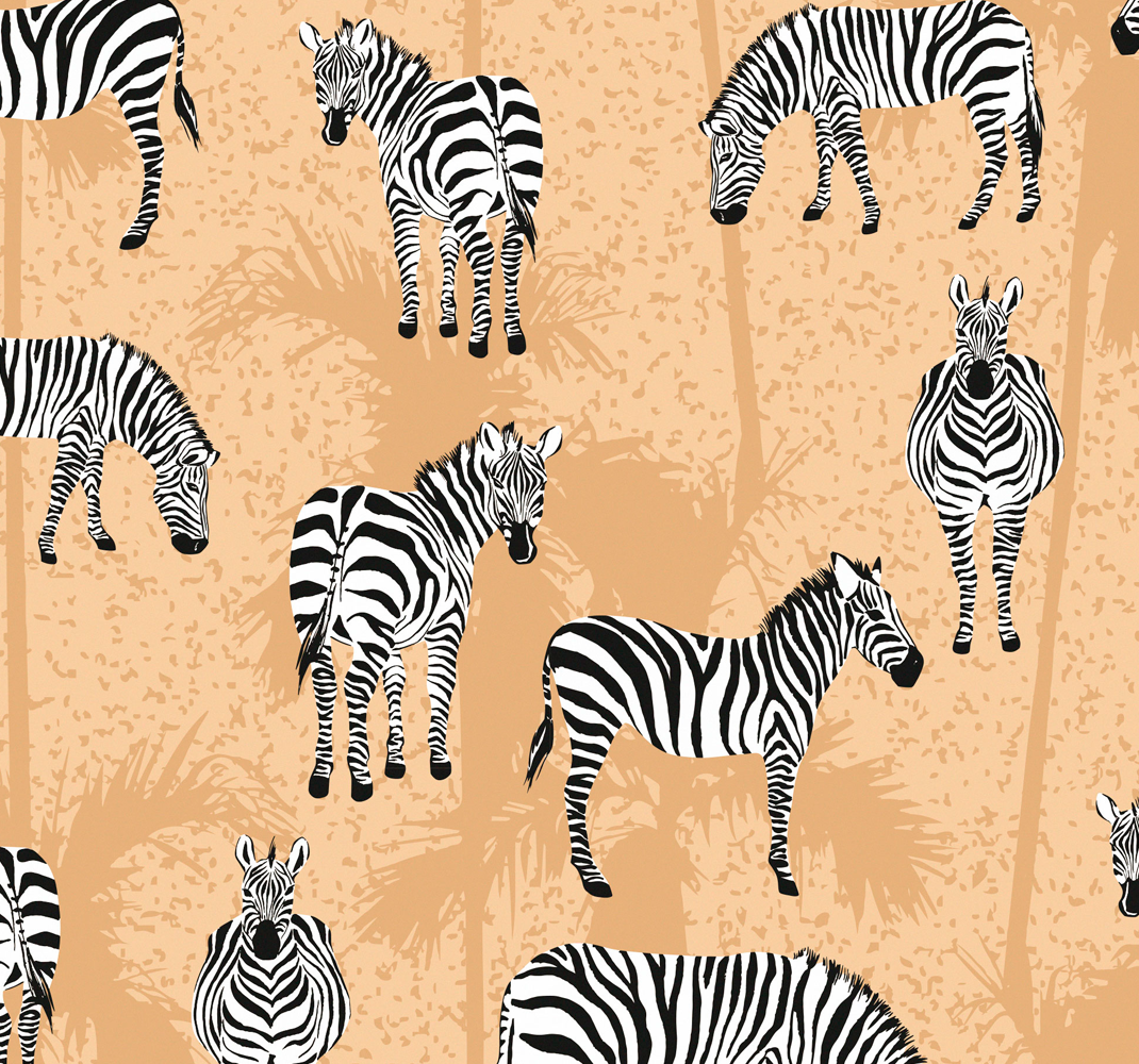 Alfombra vinílica animales papel tapiz cebra baño - TenVinilo