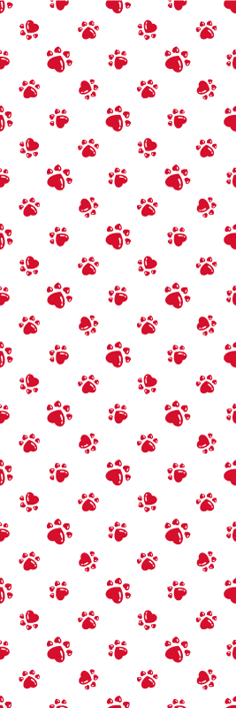 Alfombra vinílica animales diseño de patas y corazón - TenVinilo