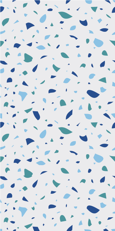 Alfombra vinílica imitación tonos azules terrazzo - TenVinilo