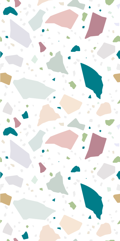 Alfombra vinílica imitación patrón terrazzo mediterráneo - TenVinilo