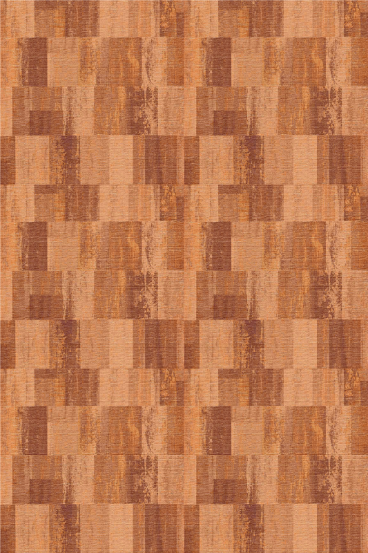 Alfombra vinílica imitación patrón cuadrados terracota - TenVinilo
