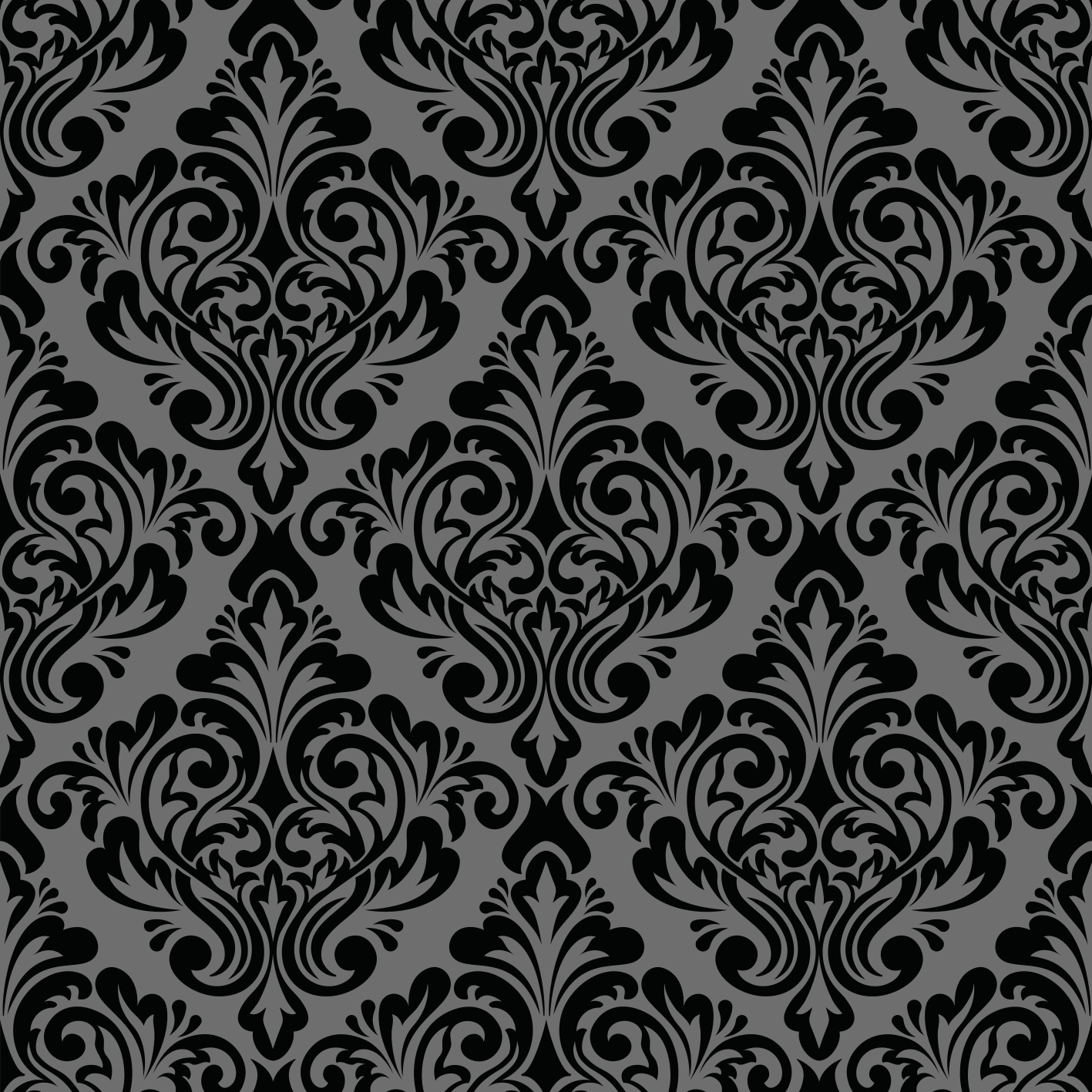 Alfombra vinílica vintage damasco negro - TenVinilo