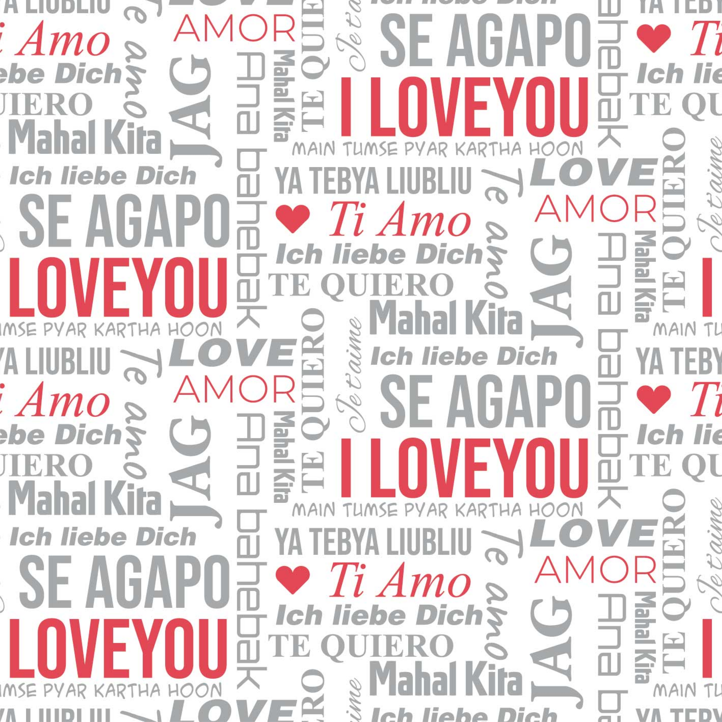 Alfombra vinílica frase te amo en diferentes idiomas - TenVinilo