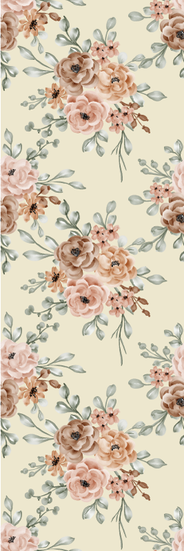 Alfombra vinílica vintage pintura de rosas románticas - TenVinilo