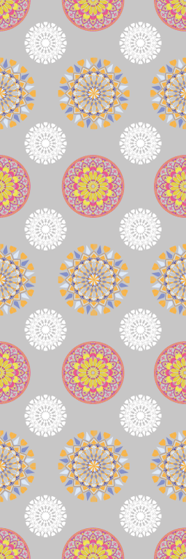 Alfombra vinílica vintage círculos de mandala brillantes - TenVinilo