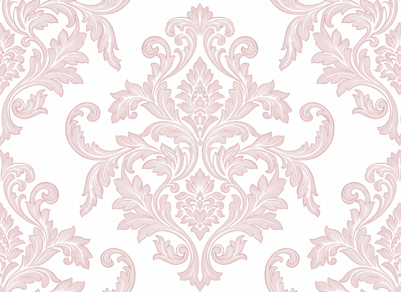 Alfombra vinílica vintage paisley damasco rosa - TenVinilo