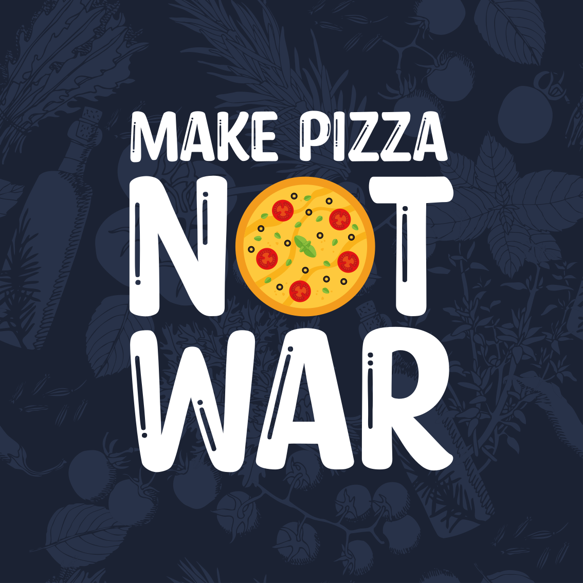 Alfombra vinílica frase frases divertidas hacen pizza - TenVinilo