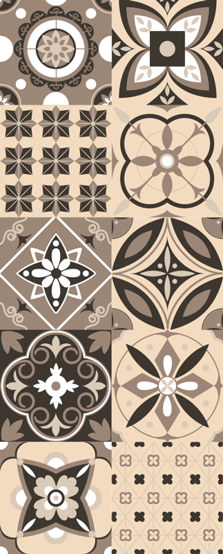 Alfombra vinílica imitación azulejos clásicos marrones - TenVinilo