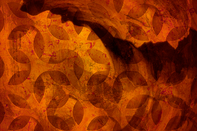 Alfombra vinílica geométrica geométricos abstracto naranja - TenVinilo