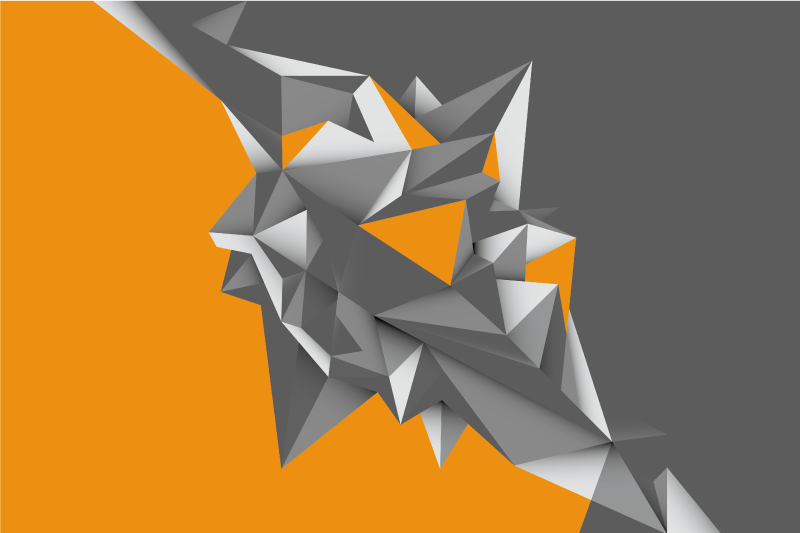 Alfombra vinílica geométrica gris y naranja - TenVinilo