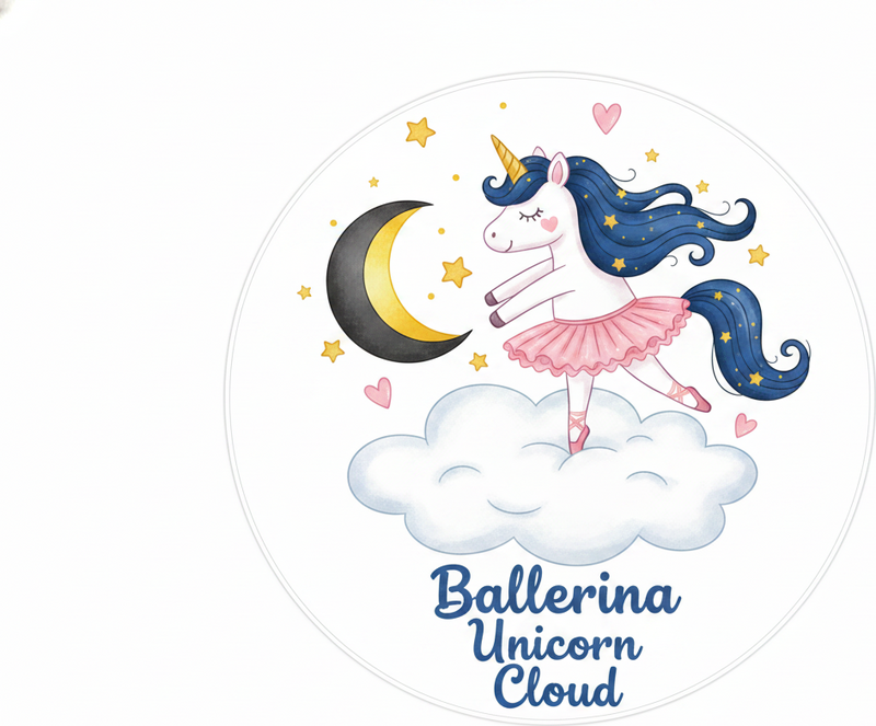 Alfombra vinílica infantil bailarina unicornio en nube - TenVinilo