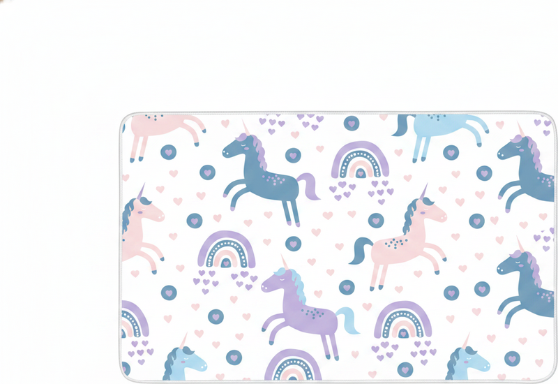 Alfombra vinílica infantil diseño unicornios pastel - TenVinilo