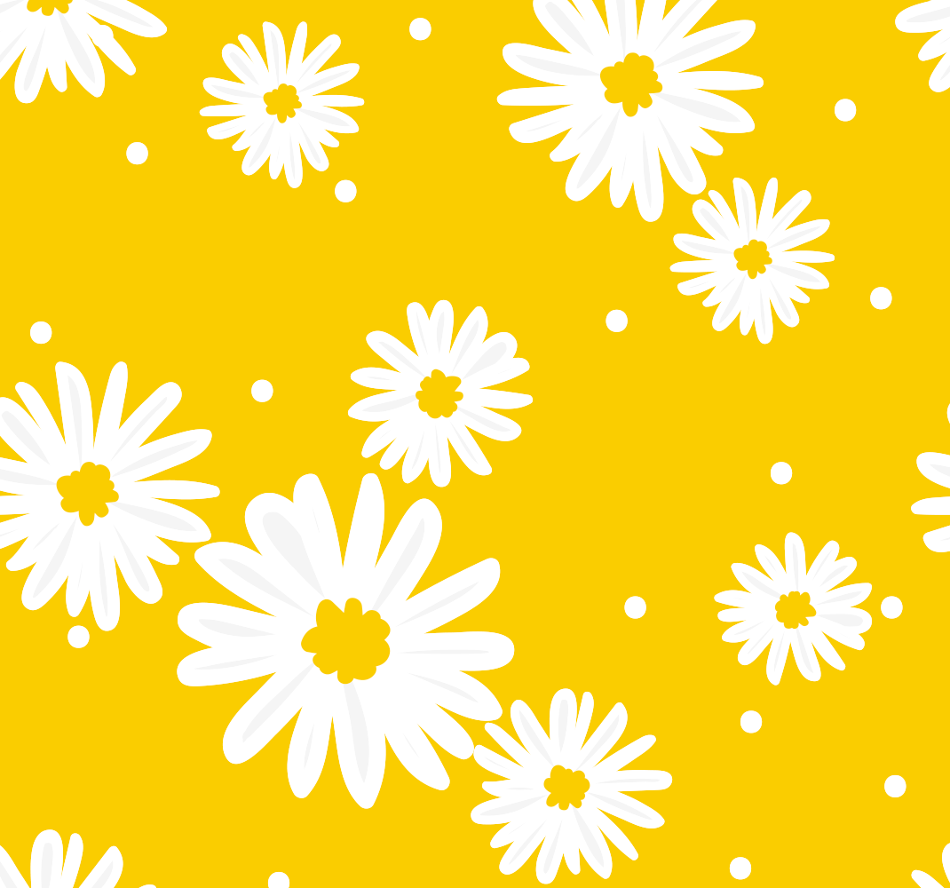 Alfombra vinílica amarilla fondo de flores margarita - TenVinilo