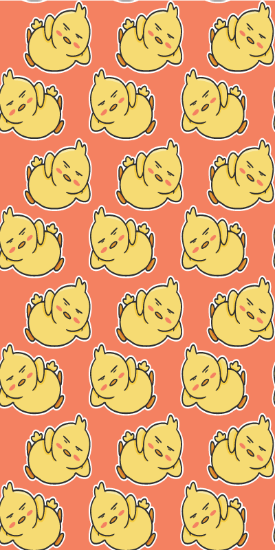 Alfombra vinílica amarilla con patrón de patitos - TenVinilo