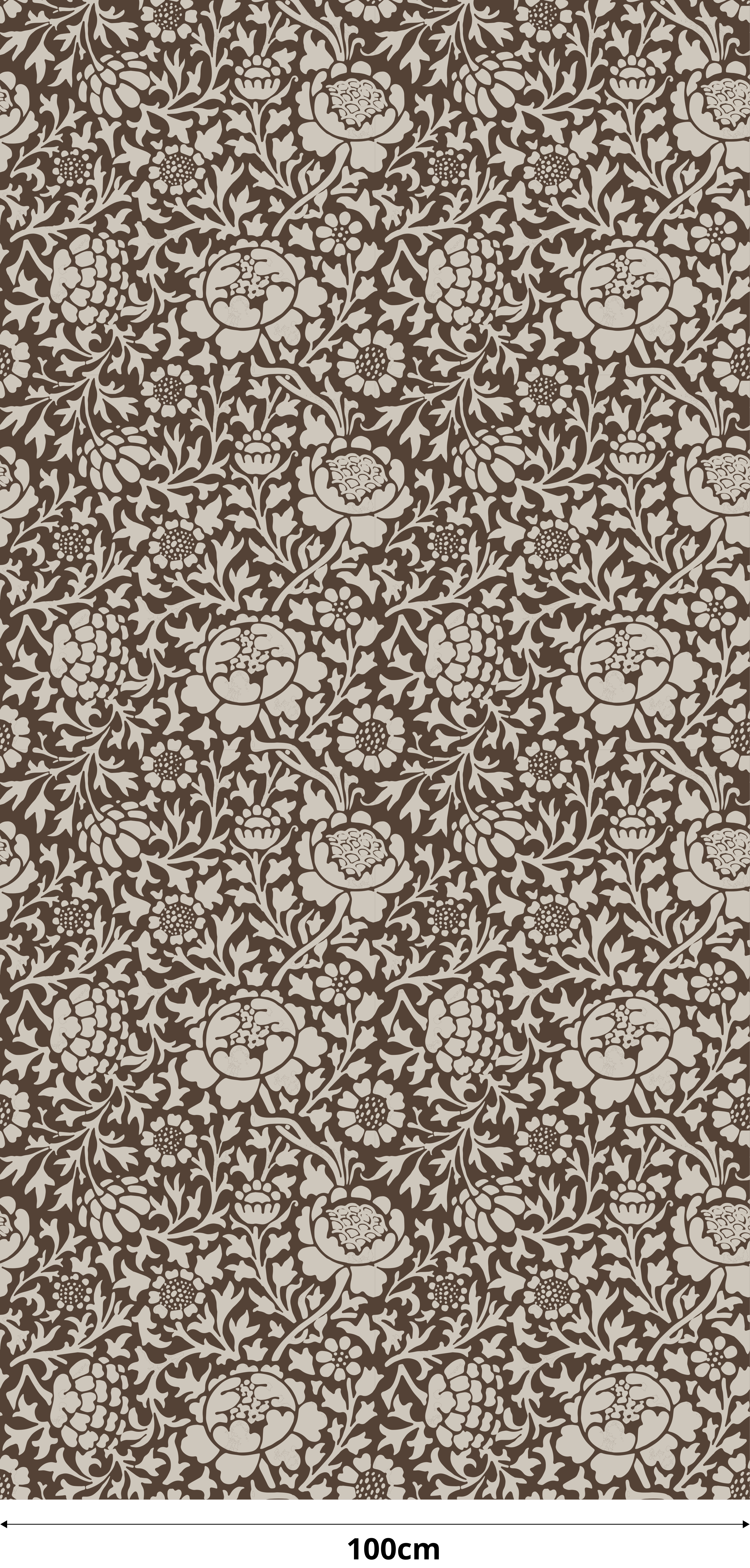 Alfombra vinílica marrón estampado floral vintage - TenVinilo