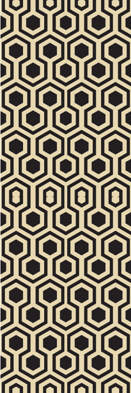 Alfombra vinílica marrón diseño hexagonal cosmopolita - TenVinilo