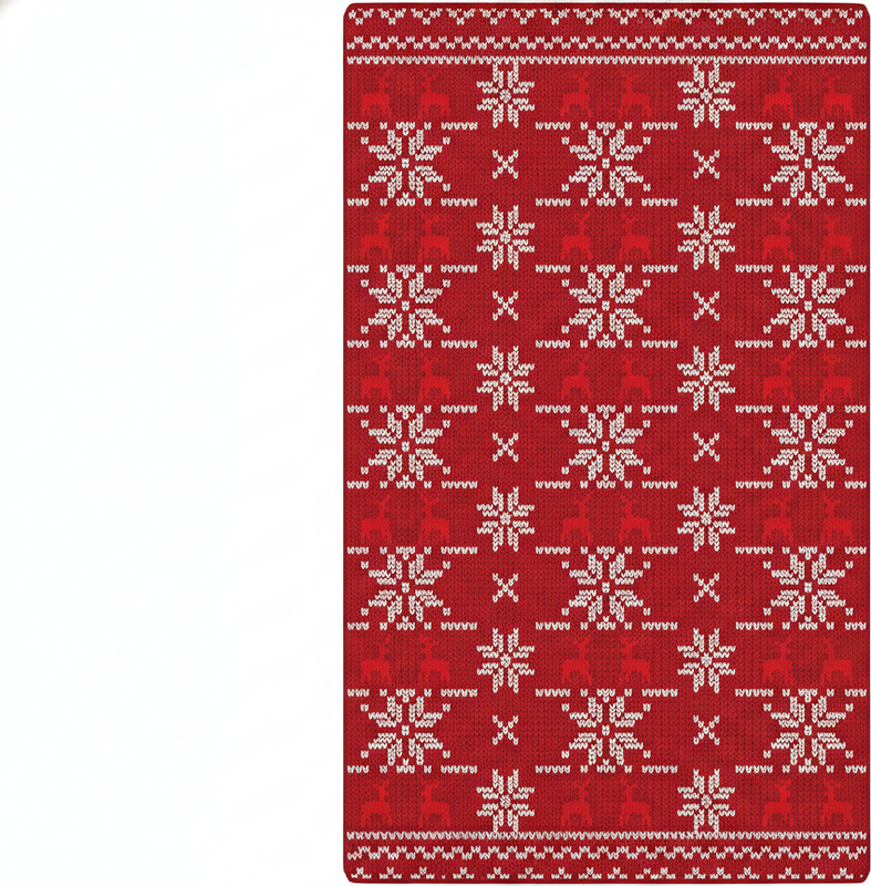 Alfombra vinílica roja con diseño navideño típico - TenVinilo
