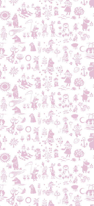 Alfombra vinílica rosa mural completo de moomin rosa - TenVinilo