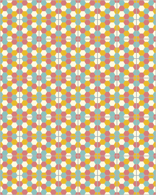 Alfombra de vinilo azulejos hexagono colorido - TenVinilo