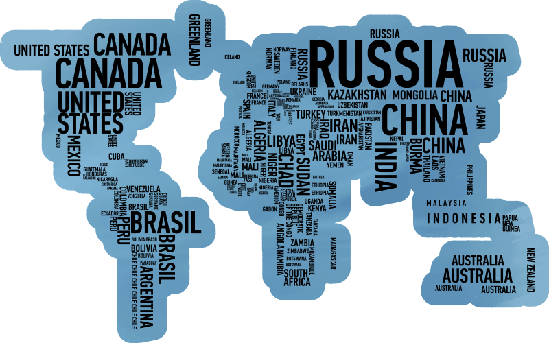 Alfombra vinílica mapamundi paises - TenVinilo