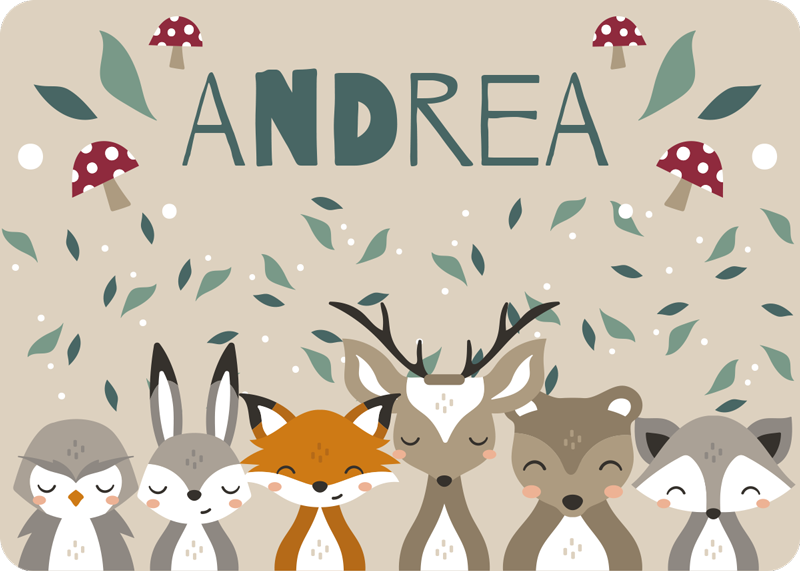 Alfombra vinílica de animalitos con nombre - TenVinilo