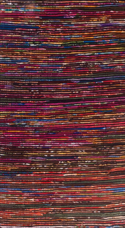 Alfombra vinílica moderna rayas coloridas - TenVinilo