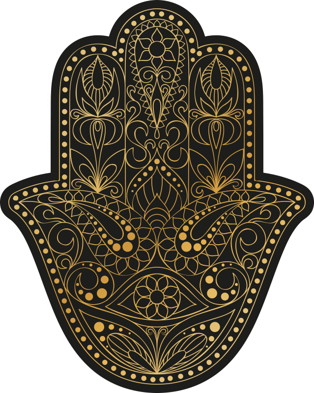 Alfombra vinílica mandala hamsa ornamental - TenVinilo