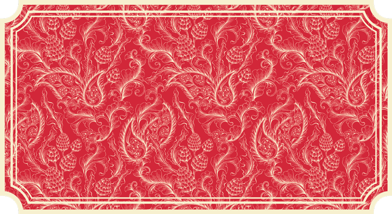 Alfombra vinílica salón roja ilustración paisley - TenVinilo