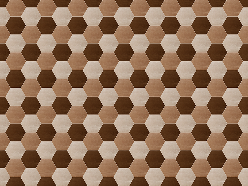 Alfombra vinílica madera forma hexagonal - TenVinilo