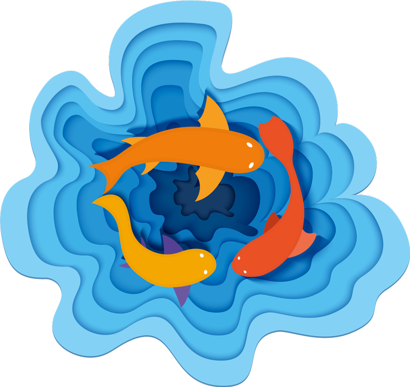 Alfombra vinílica animales patrón de koi acuático - TenVinilo